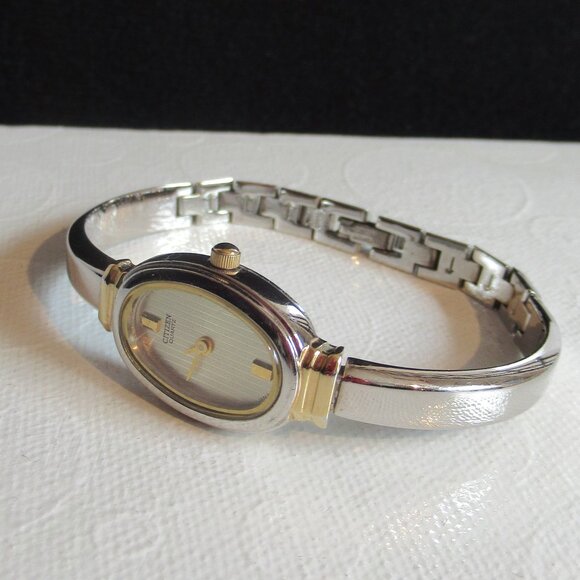 Citizen Accessories - 2 Tone, Ladies, Citizen Analog Quartz Watch, Bangle, Used/Loved, Vintage